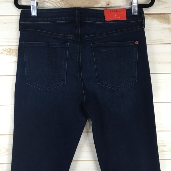 SPANX The 5 Pocket Flare Dark Wash Jeans - Picture 6 of 8